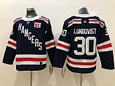 Youth New York Rangers 30 Henrik Lundqvist Navy Adidas Stitched Jersey
